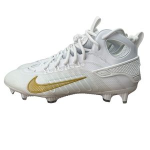 Nike Huarache 9 Elite Mid LAX Lacrosse Cleats White Gold FB1297-100 Mens Size 11